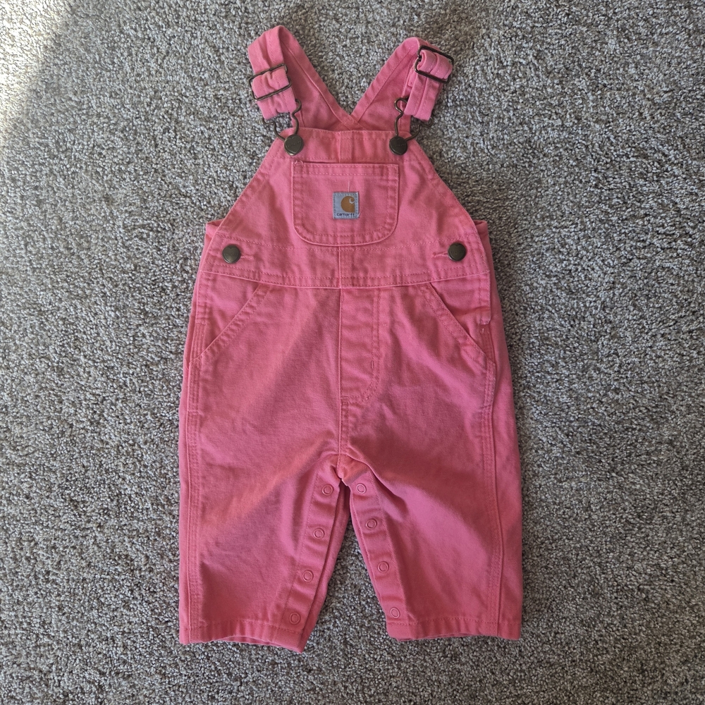 Carhartt Bright Pink Infant Overalls 3m